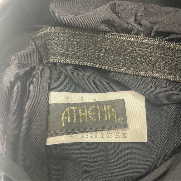 Athena Black Plunge Shirred Low Back Strappy One Piece Swimsuit Size 6 - Picture 11 of 15